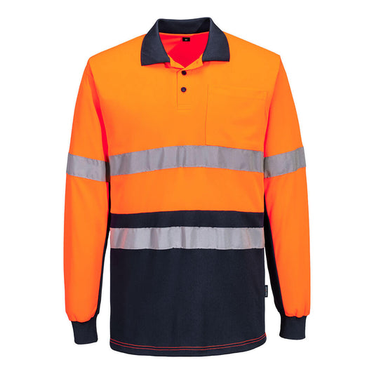 Portwest MP613 Hi-Vis Taped Polo – Short Sleeve (Orange/Navy)